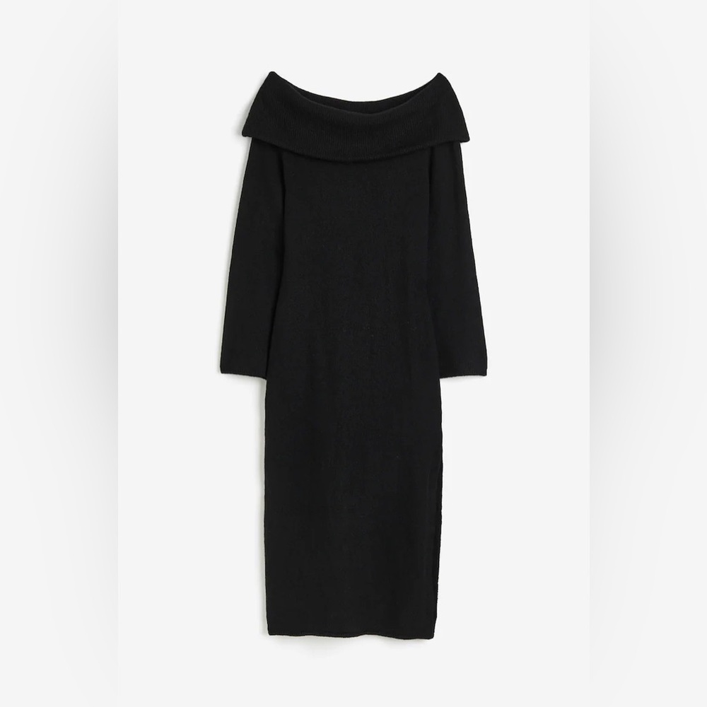 NWT Ann Taylor Black Sweater Dress Size M